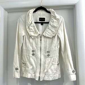 WHBM Lightweight White Windbreaker Rain Utility Jacket size XS